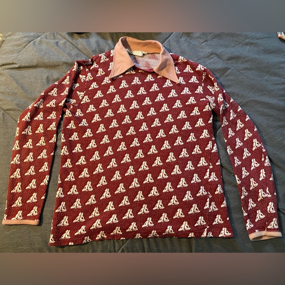 Vintage 70s Kennington Novelty Knit Pullover Shirt